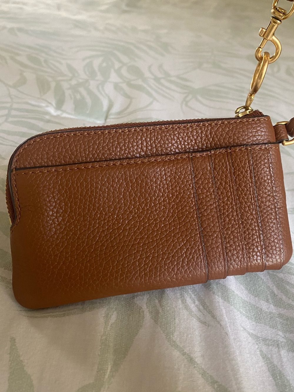 Tory Burch Brown Leather Wristlet Wallet - Picture 3 of 6